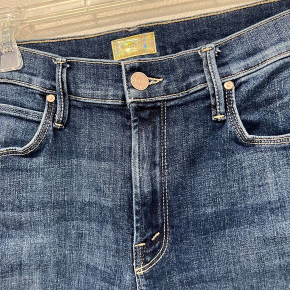 Mother Jeans Cha Cha Fray Girl Crush Crop Flare Raw Hem Designer Denim Sz 29 - Picture 11 of 15